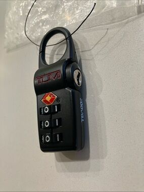 Tumi Black TSA002 Combination Luggage Lock with Red Logo